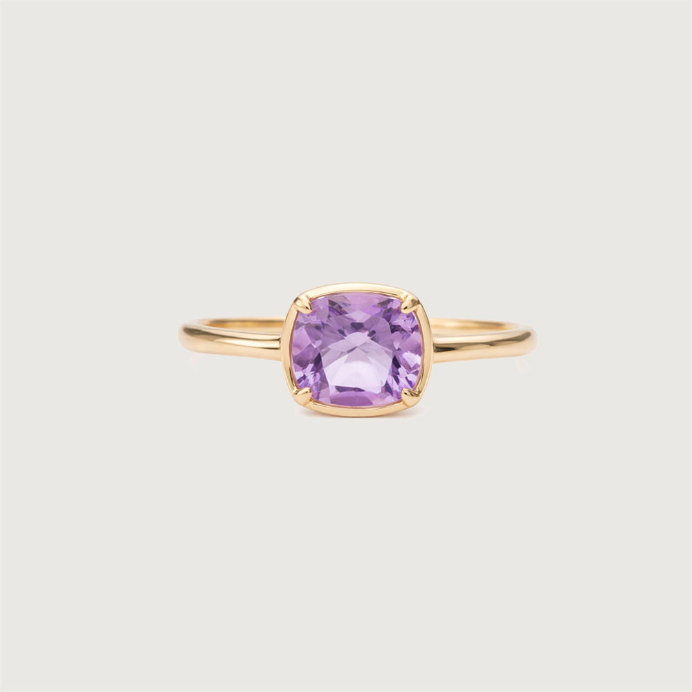 Graceful Contemporary Amethyst Gold Ring,,hi-res image number null