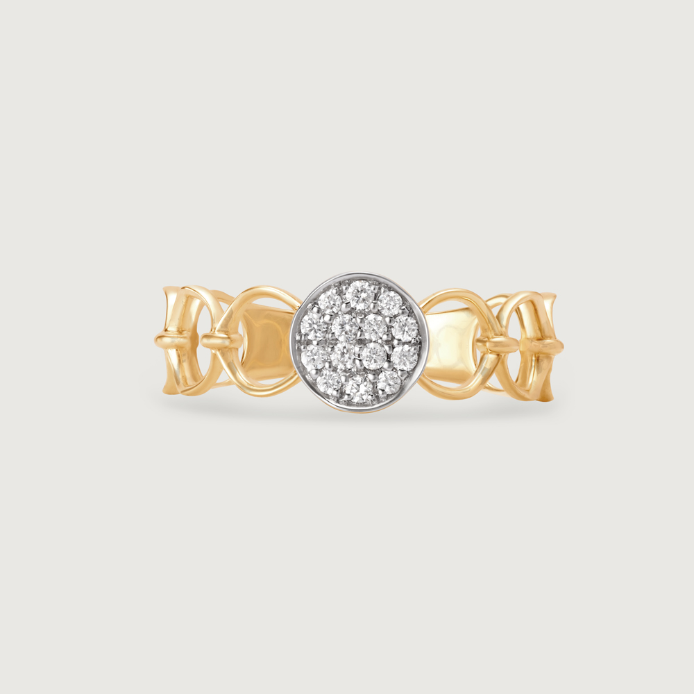 Luminous Link 14KT Gold & Diamond Finger Ring,,hi-res image number null