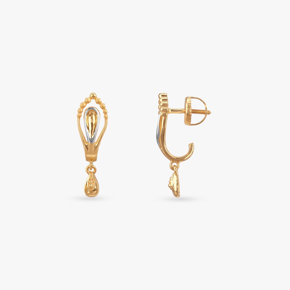 Bead Arch Gold Hoop Earrings,,hi-res image number null