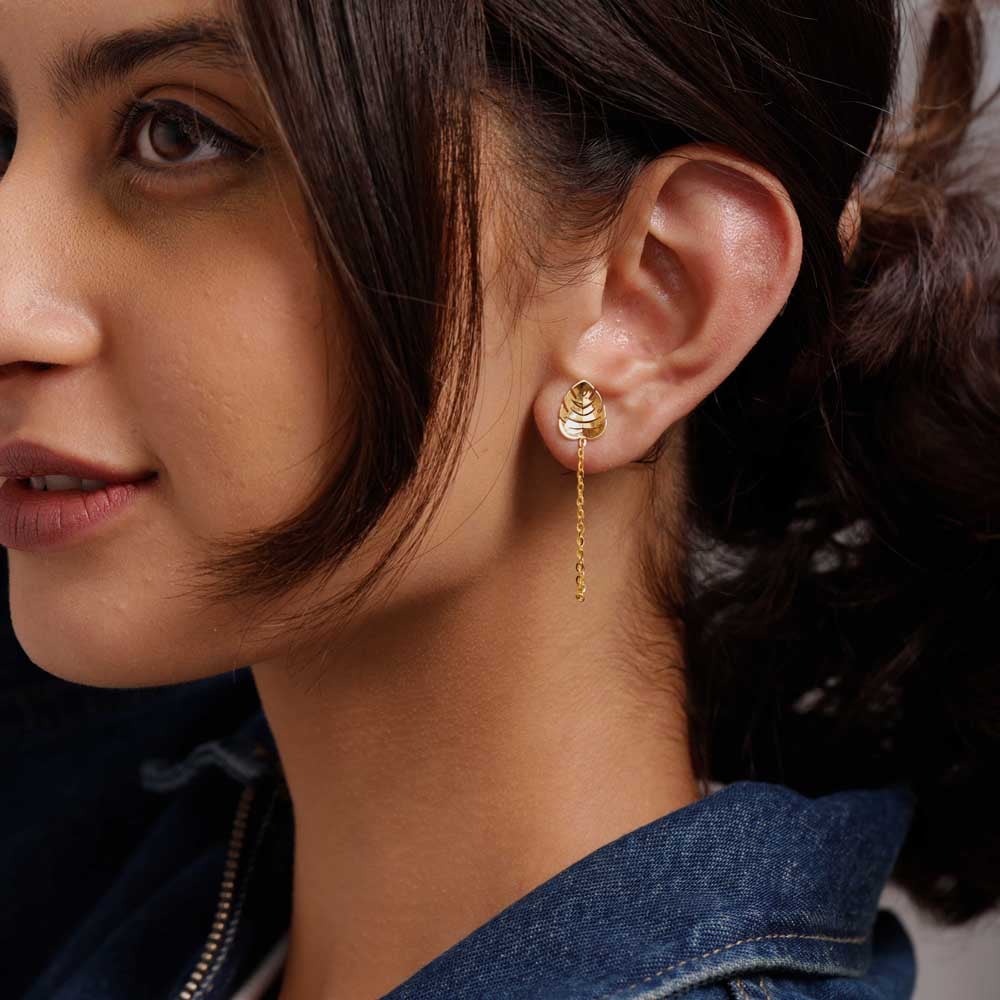 Playful Drip Gold Drop Earrings,,hi-res image number null
