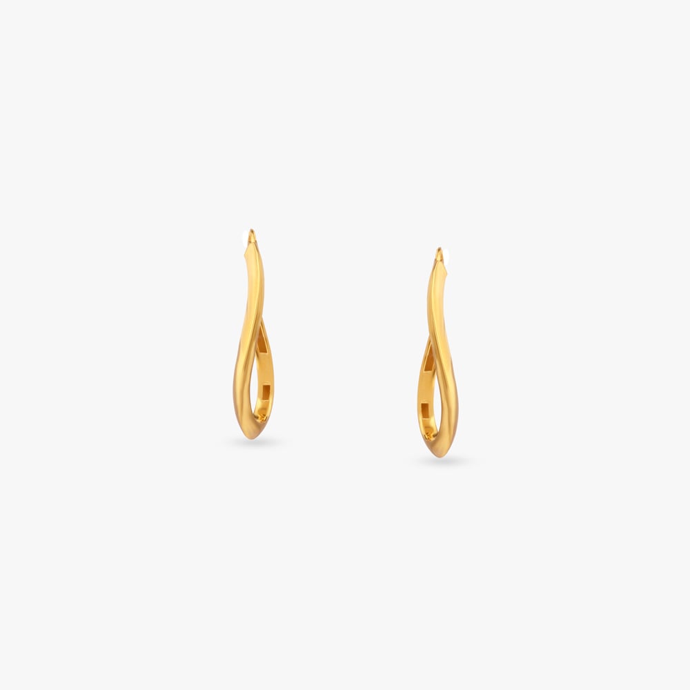 Sleek Twist Gold Hoop Earrings,,hi-res image number null