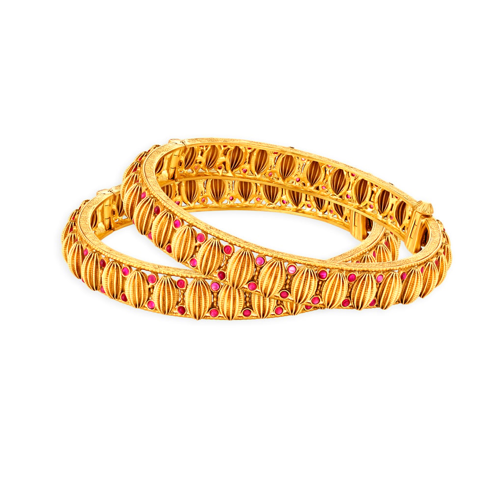 Mesmerising Gold Bangles,,hi-res image number null