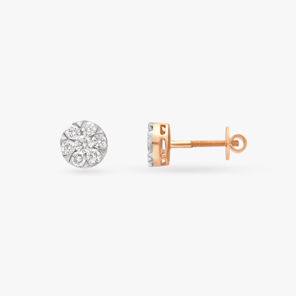 Sunburst Diamond Stud Earrings,,hi-res image number null