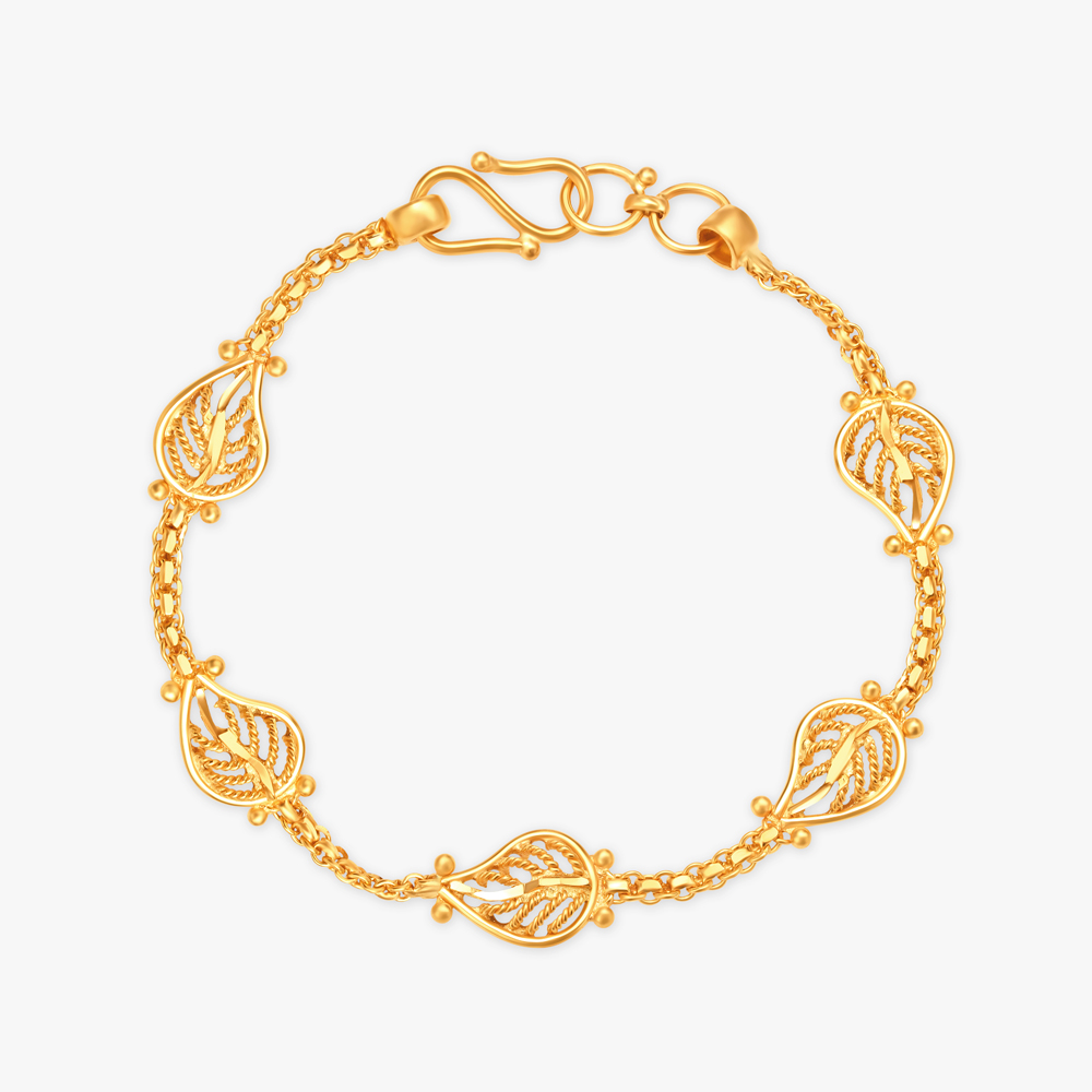 Gloss Matte Gold Kada Style Bracelet for Women  Mesmerize India