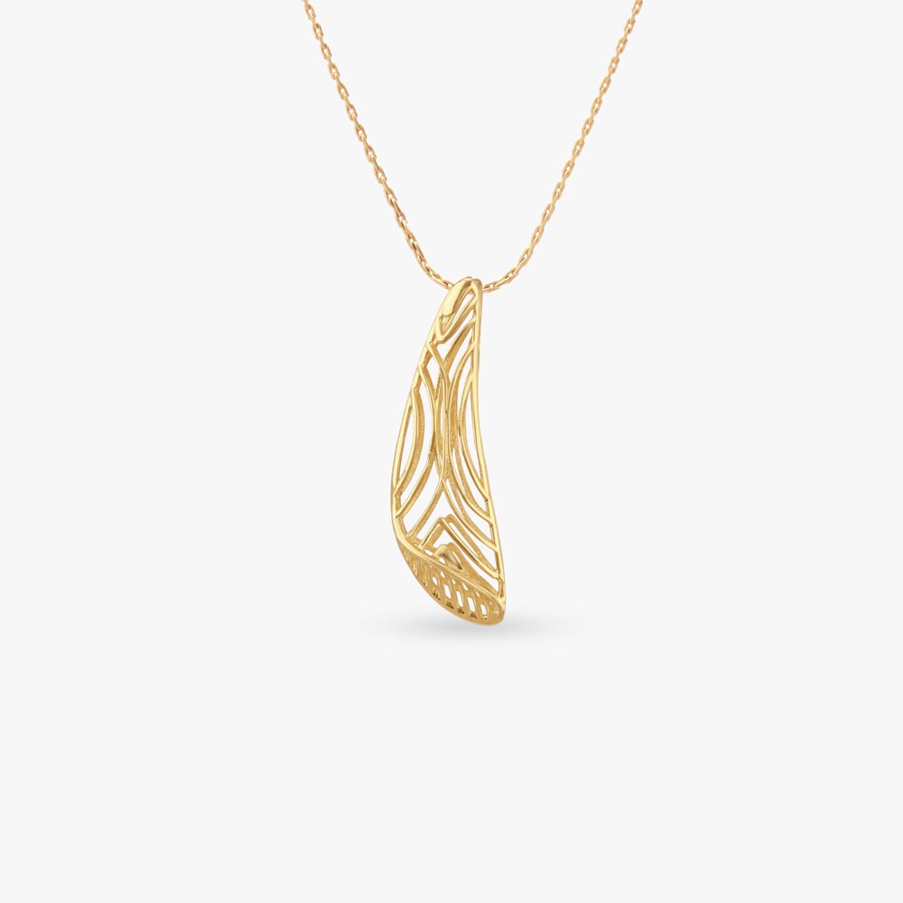 

Fluid Curve Gold Pendant