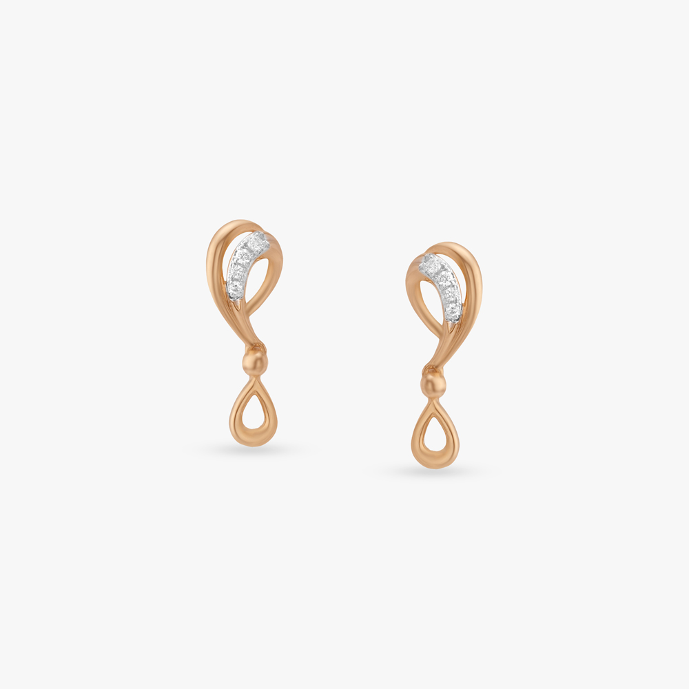 Sculpted Teardrop Diamond Drop Earrings,,hi-res image number null