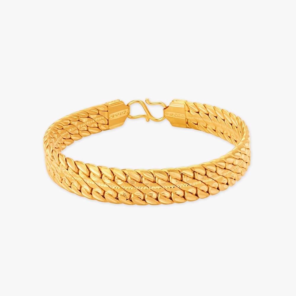 Brilliant Artsy Gold Link Bracelet for Men