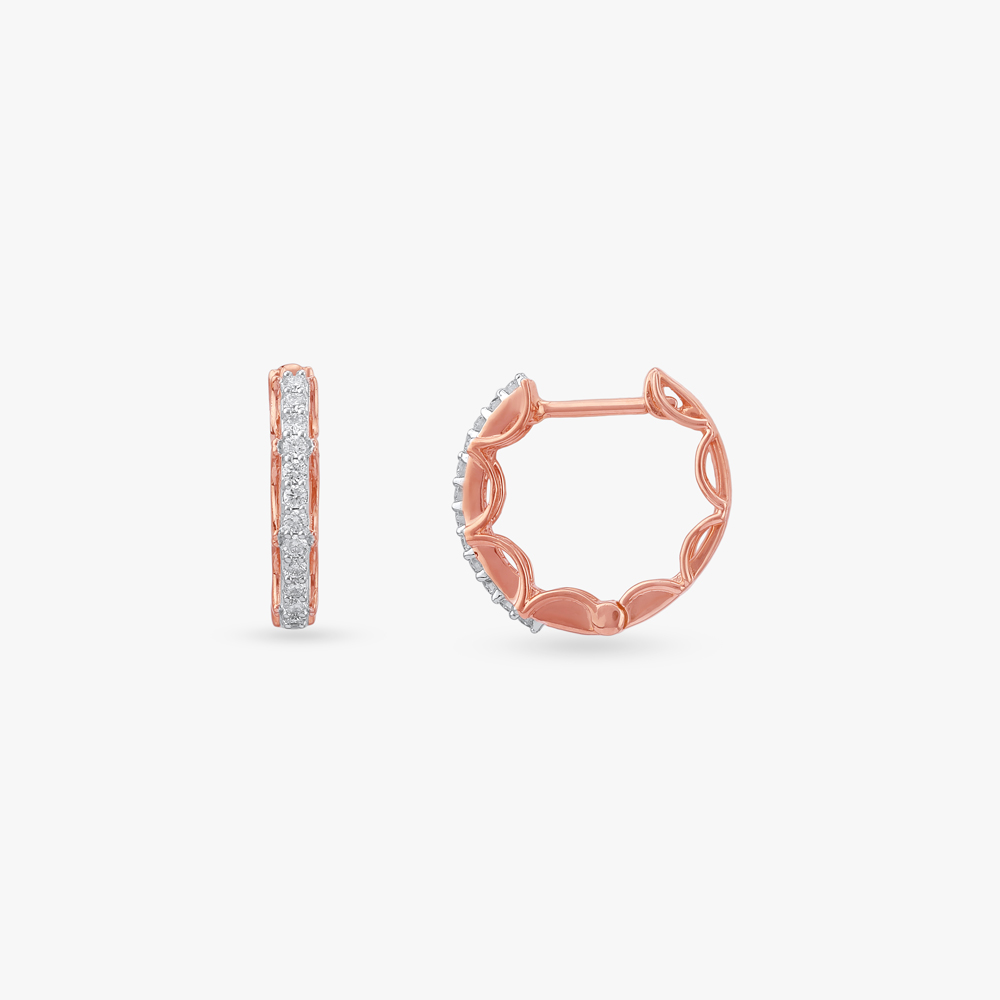 Bloom Line Diamond Hoop Earrings,,hi-res image number null