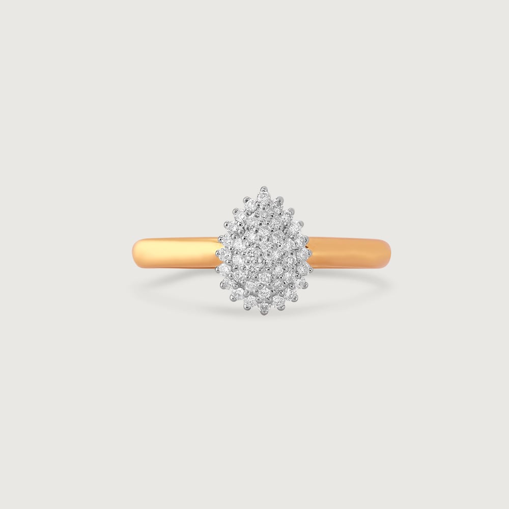 Teardrop Sparkle Gold & Diamond Finger Ring,,hi-res image number null