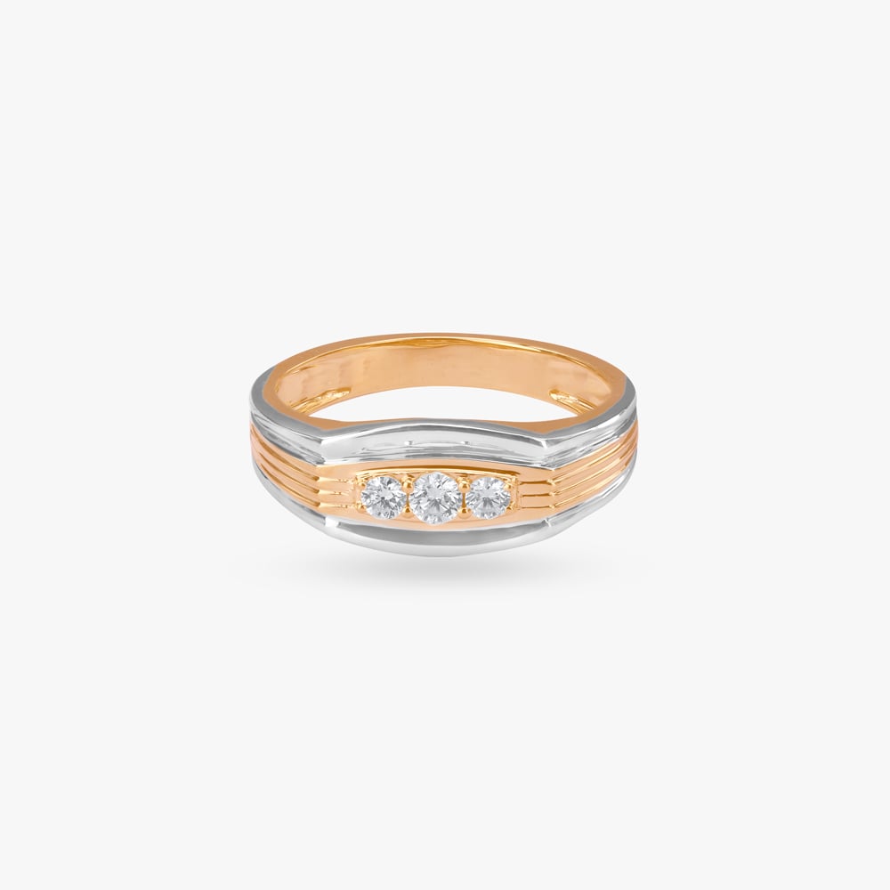 Parallel Groove Diamond Ring for Men,,hi-res image number null