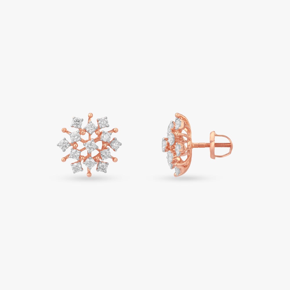 Radiant Rosette Diamond Stud Earrings,,hi-res image number null
