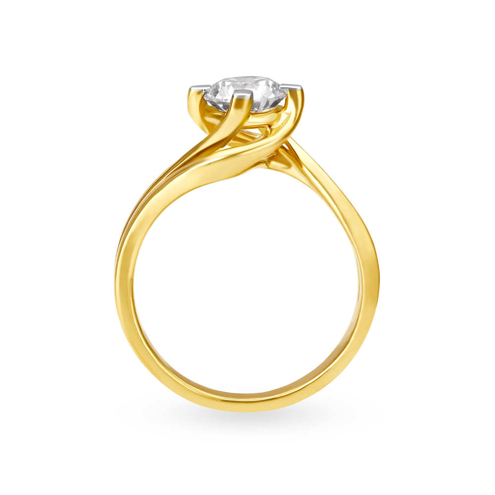 Enchanting Swirling Single Stone Solitaire Ring,,hi-res image number null