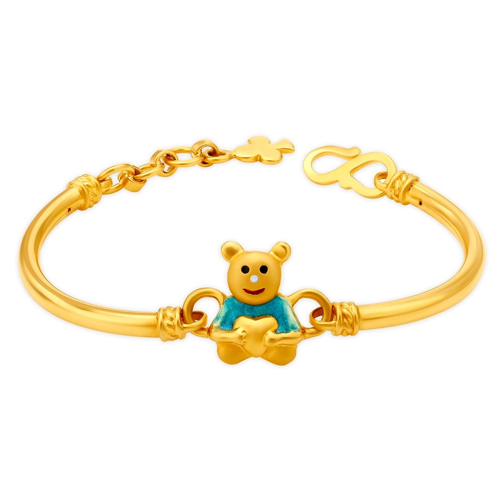 Oval Pattern Link Gold Bracelet For Men