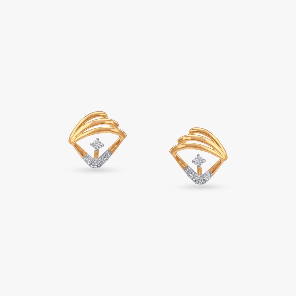 

Curved Canopy Diamond Stud Earrings