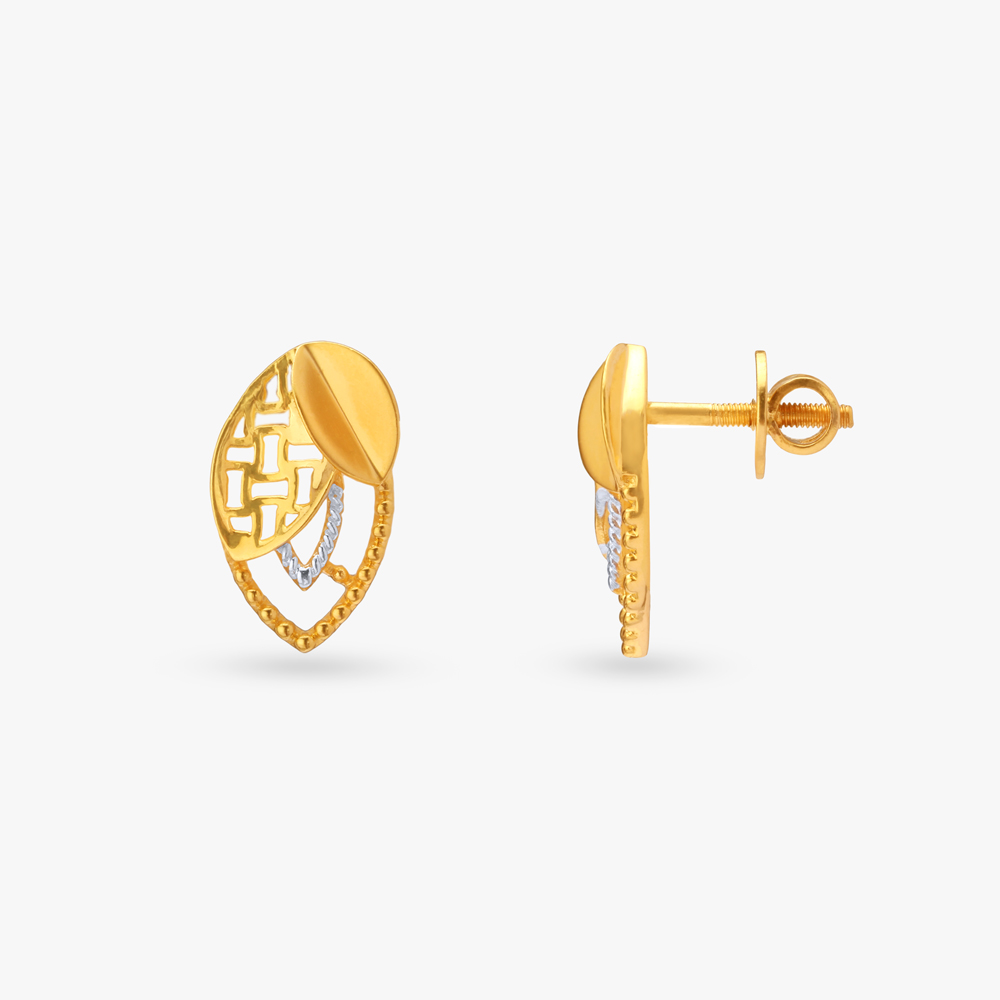 Sleek Chic Gold Pendant and Earrings Set,,hi-res image number null