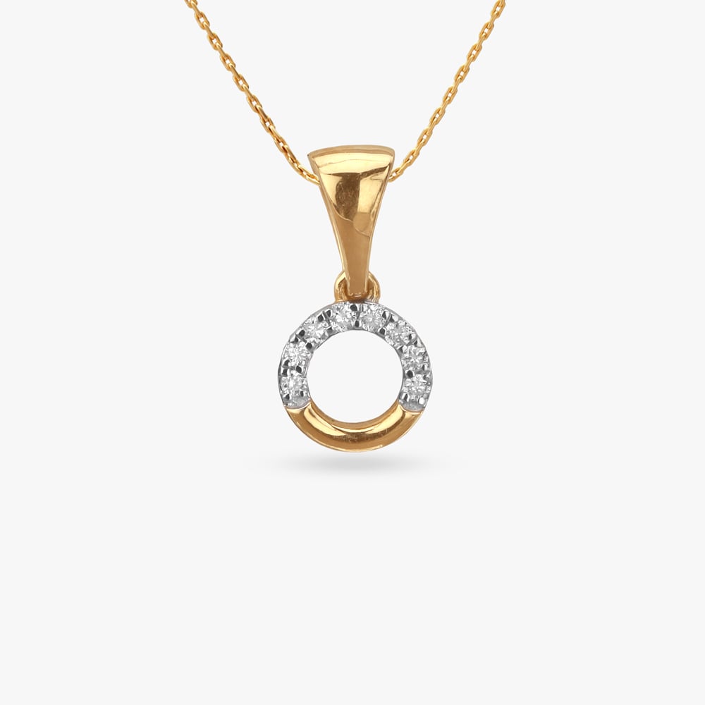 Twinkle Rounds Diamond Pendant and Earrings Set for Kids,,hi-res image number null