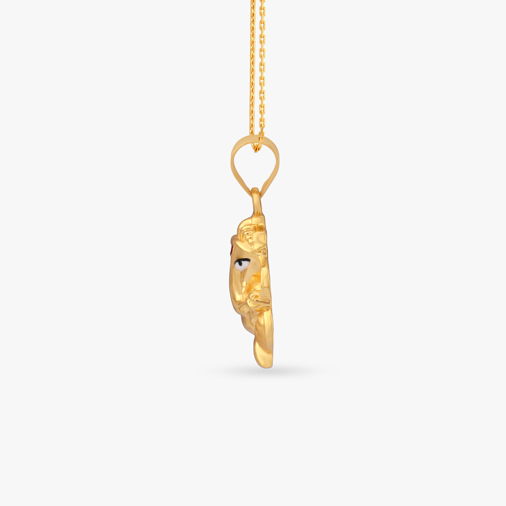 Sculpted Ganesh Gold Pendant,,hi-res image number null