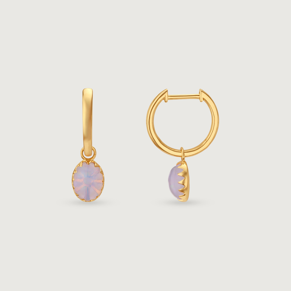 Sun Glow Opal Gold Hoop Earrings,,hi-res image number null