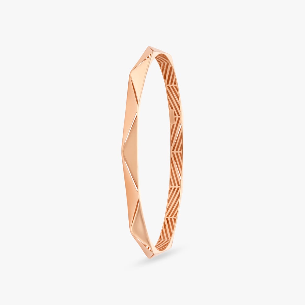 Faceted Edge Gold Bangle,,hi-res image number null