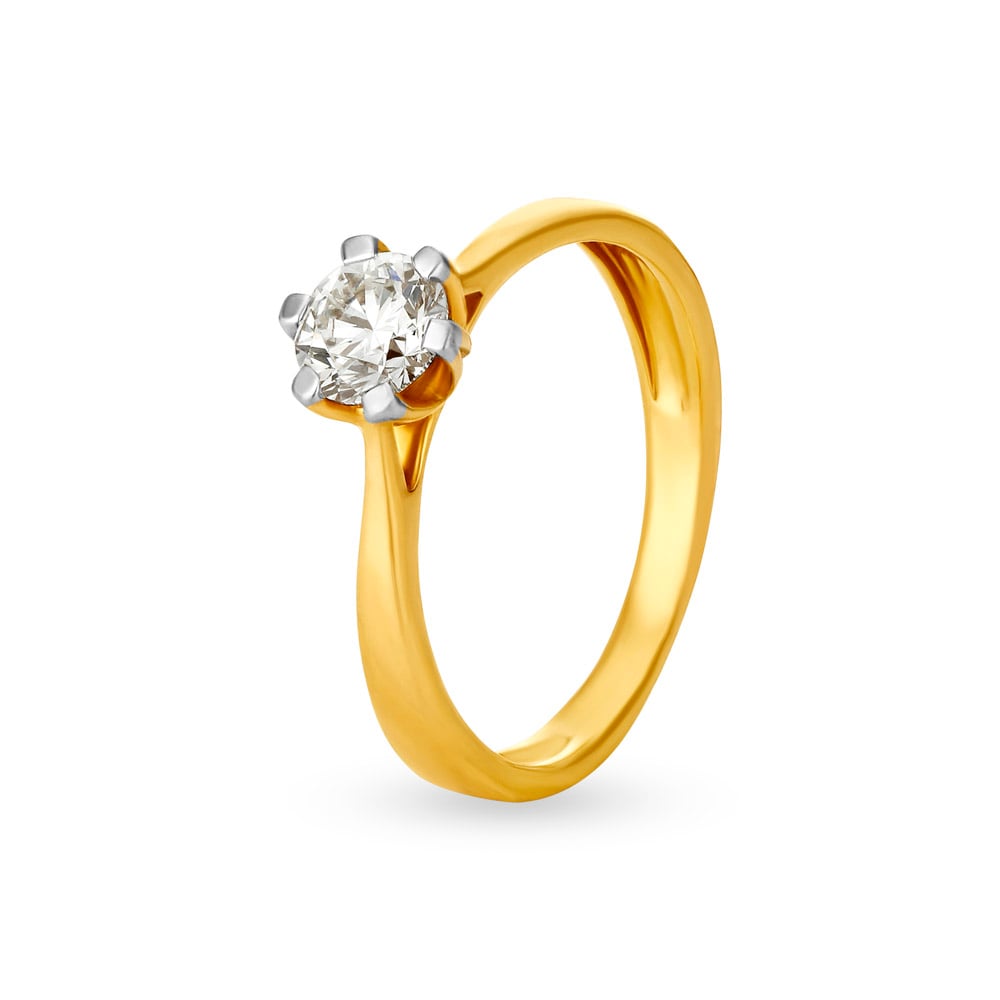 Timeless 18 Karat Yellow Gold Solitaire Finger Ring,,hi-res image number null