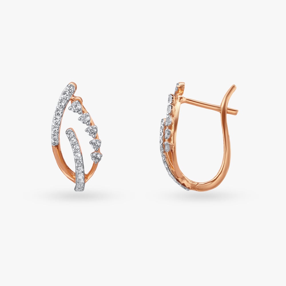 Modern Sophistication Diamond Hoop Earrings,,hi-res image number null