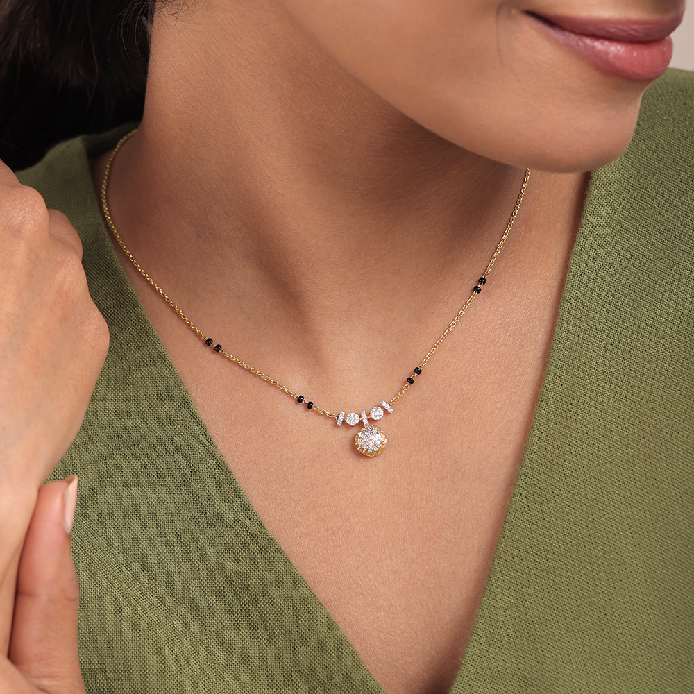 Timeless Treasures 14 Kt Gold and Diamond Mangalsutra,,hi-res image number null
