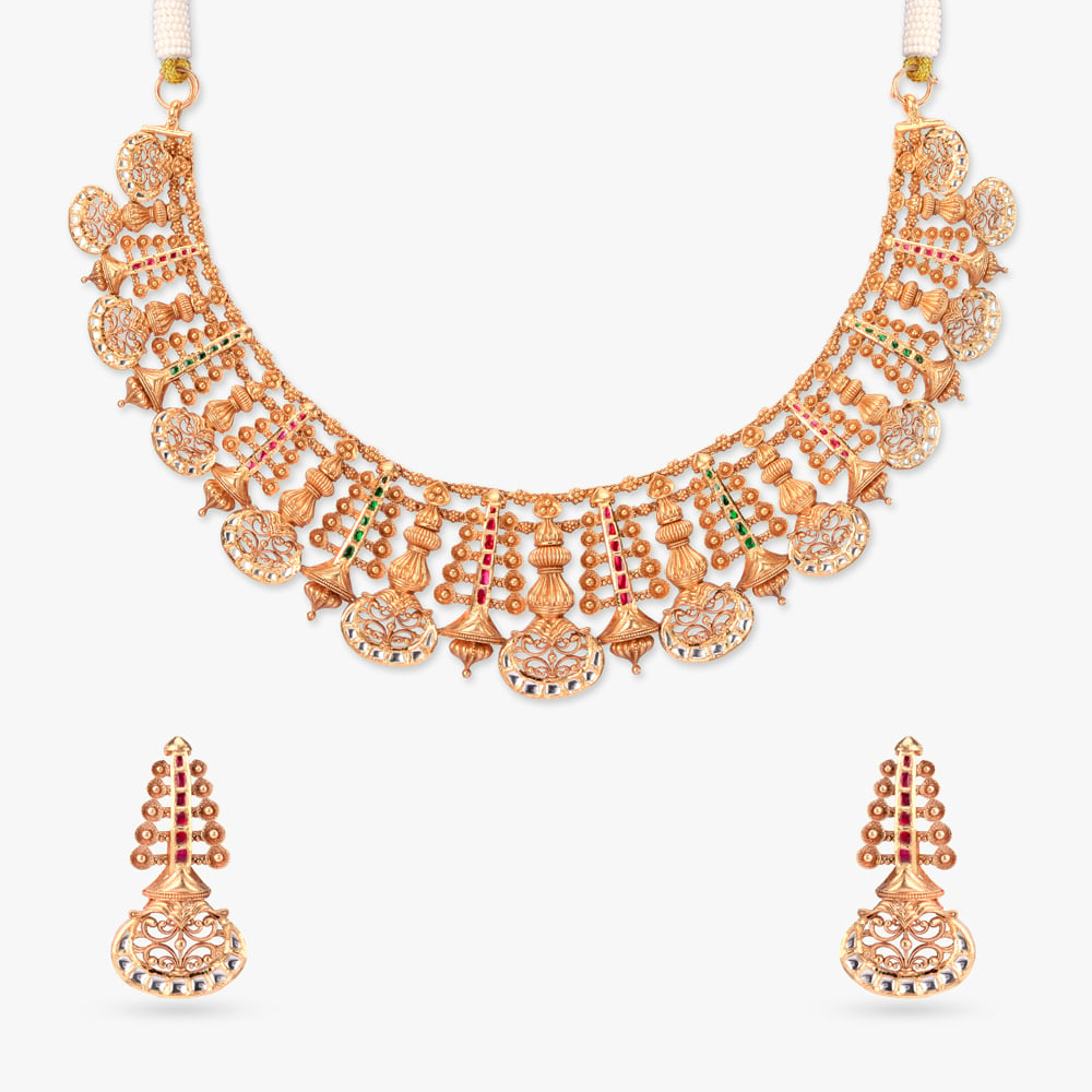 Rhythmic Radiance Gold Necklace set,,hi-res image number null