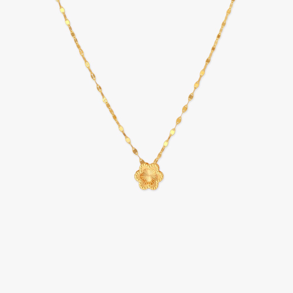 Sunshine Bloom Gold Pendant with Chain for Kids,,hi-res image number null