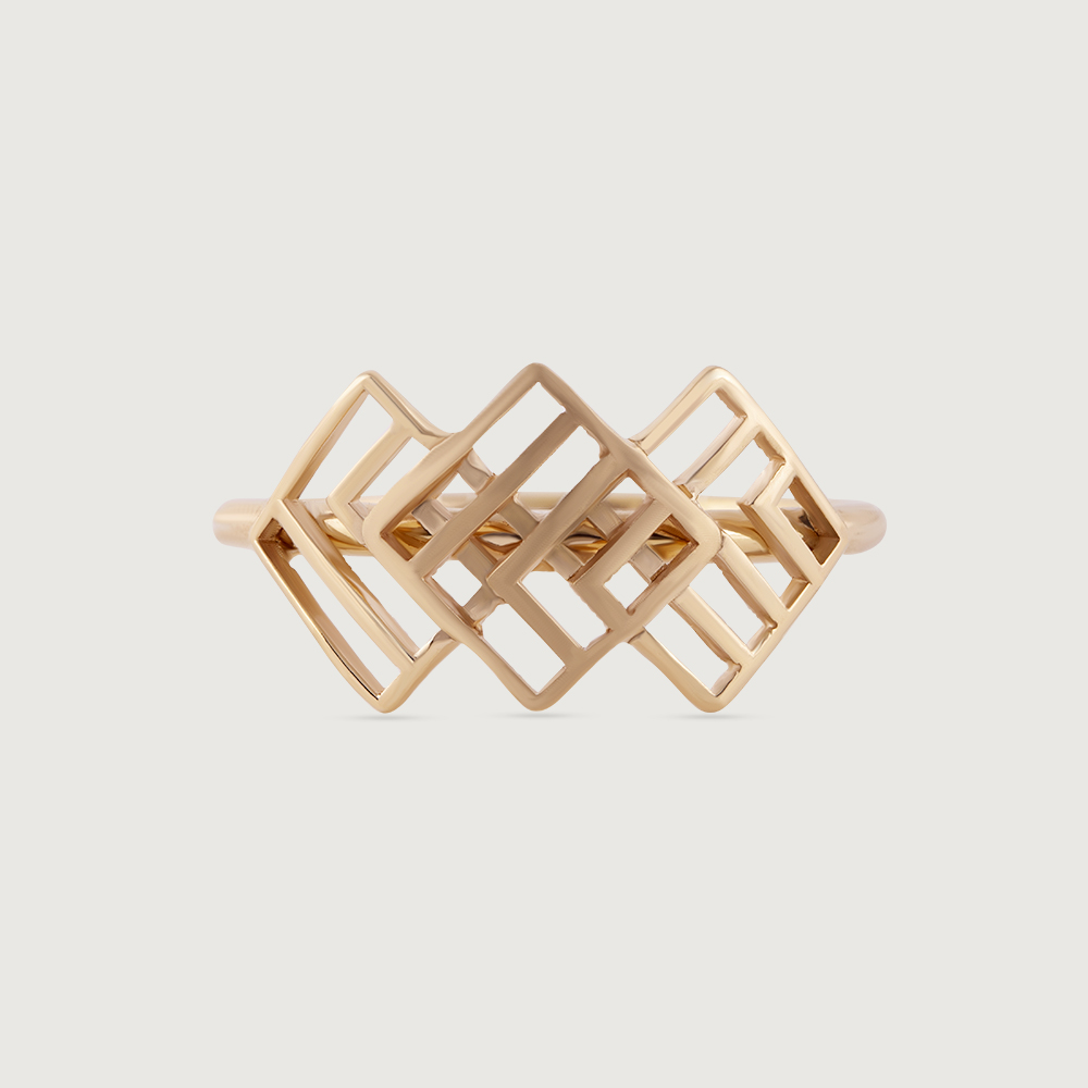 Disco Lattice Gold Finger Ring,,hi-res image number null