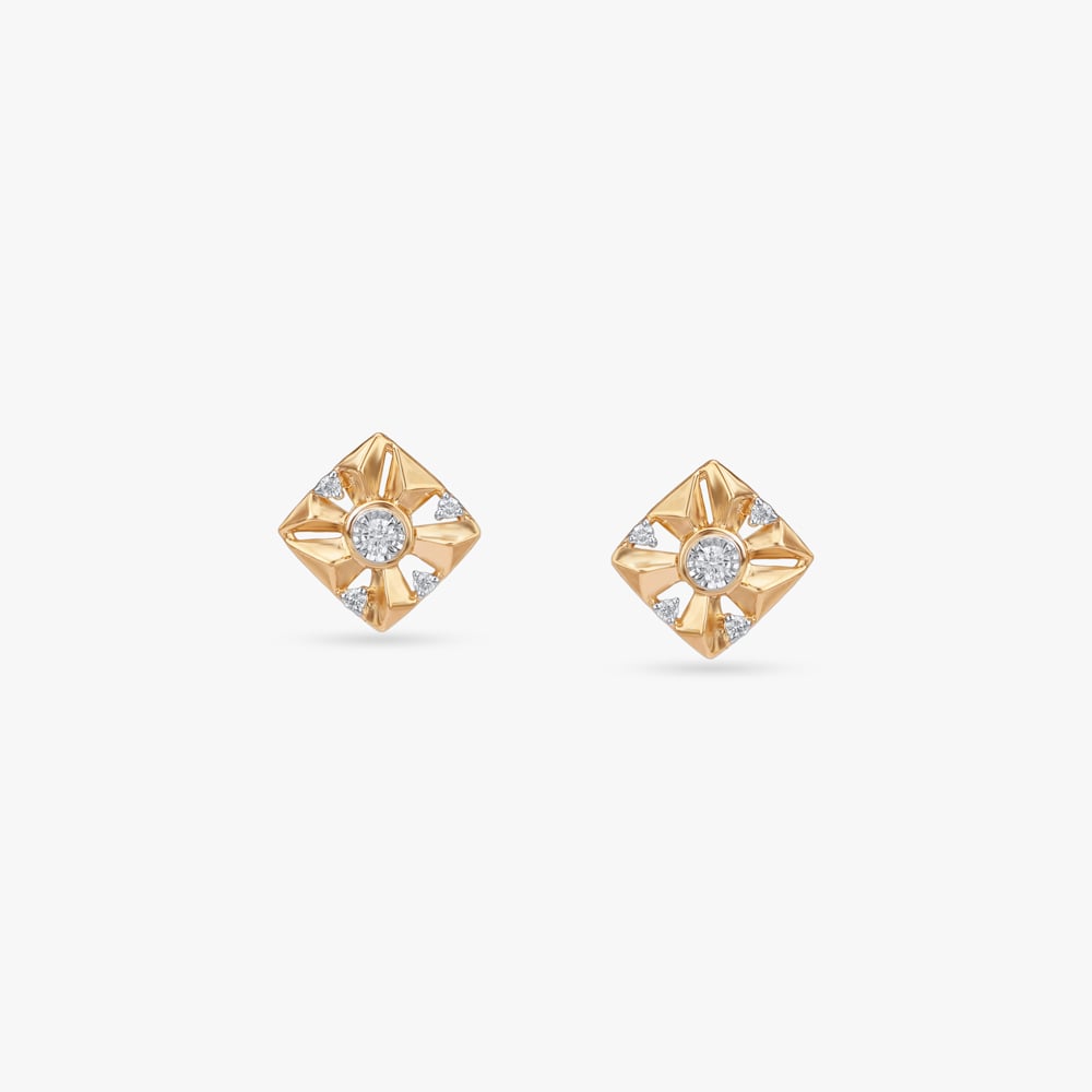 Halo Grid Diamond Stud Earrings,,hi-res image number null