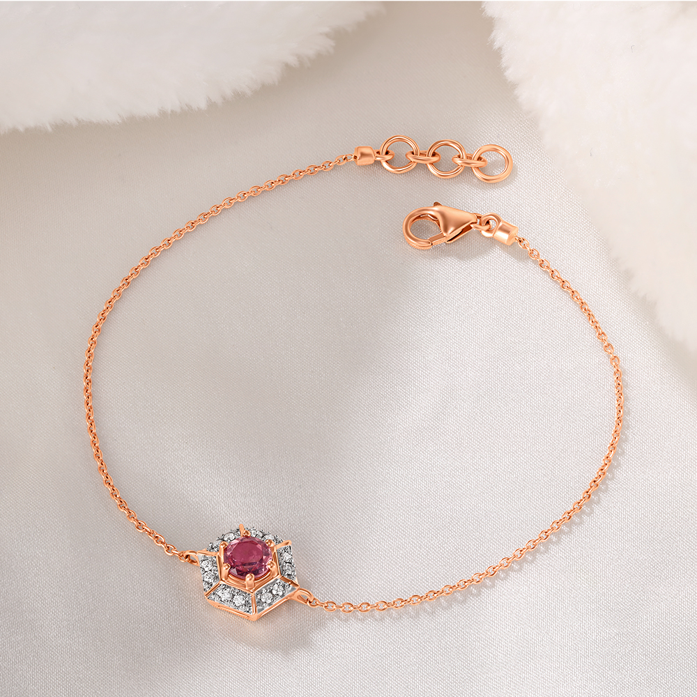 Mia by Tanishq 14KT Scorpio Birthstone Rose Gold Bracelet