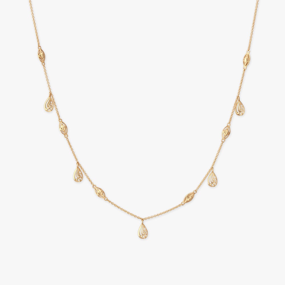 Paisley Cascade Gold Necklace,,hi-res image number null