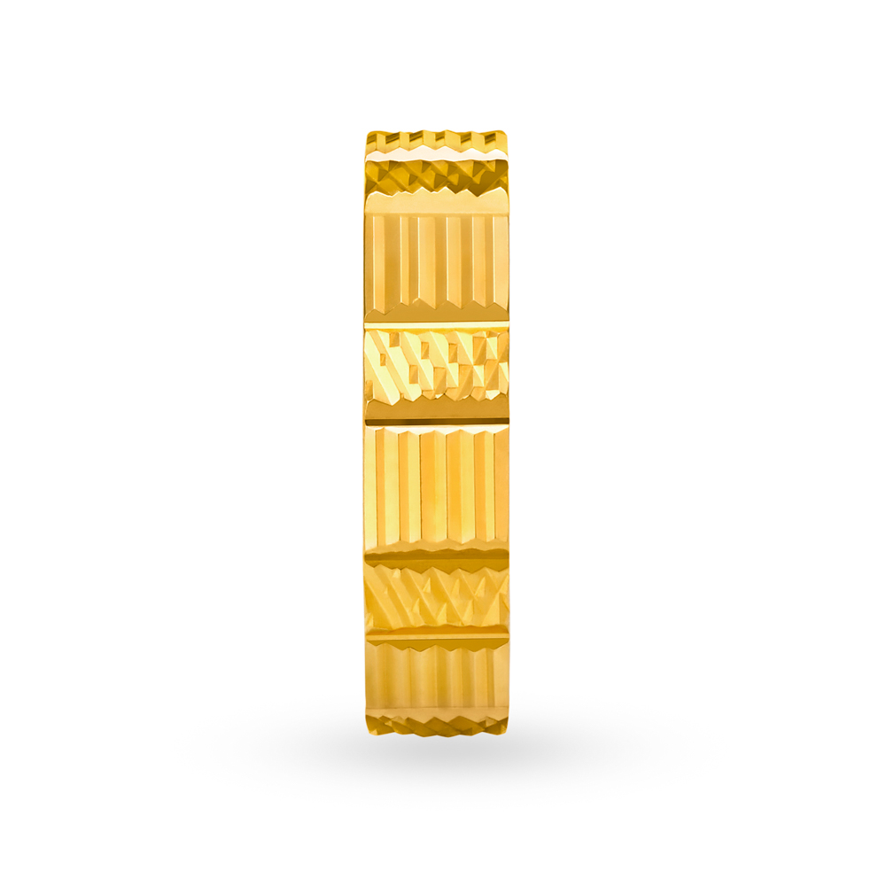 Ridged Gold Finger Ring for Men,,hi-res image number null