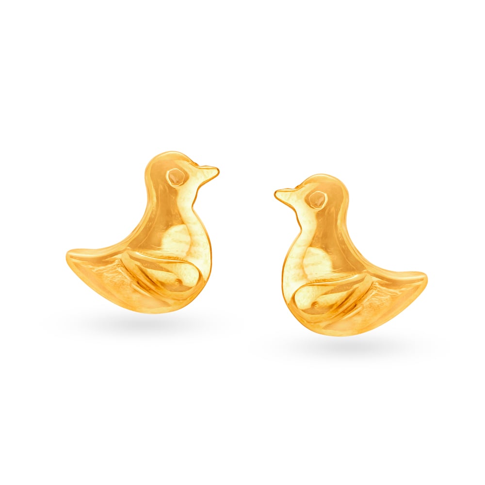 

Adorable 22 Karat Yellow Gold Bird Stud Earrings