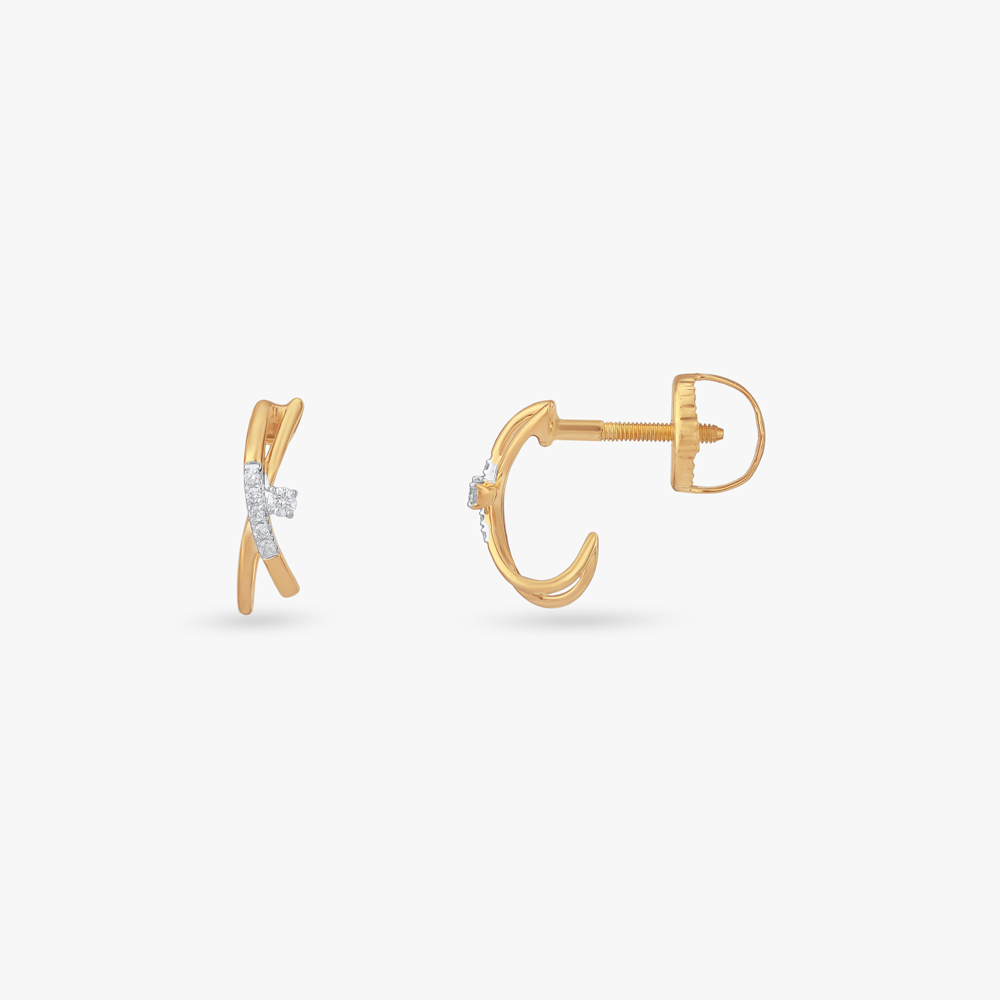 Fluid Spark Diamond Hoop Earrings,,hi-res image number null