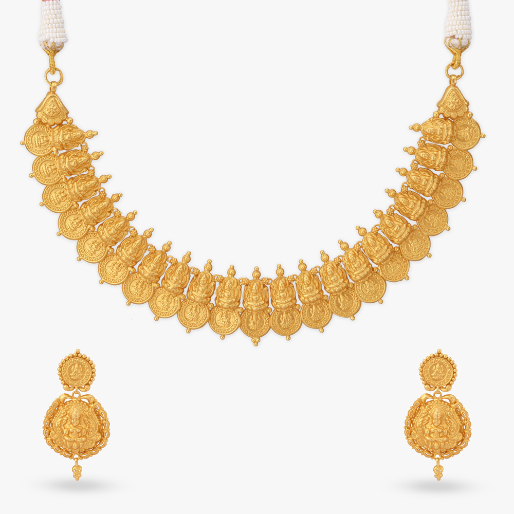 Opulent Heritage Gold Short Kasu Necklace Set,,hi-res image number null