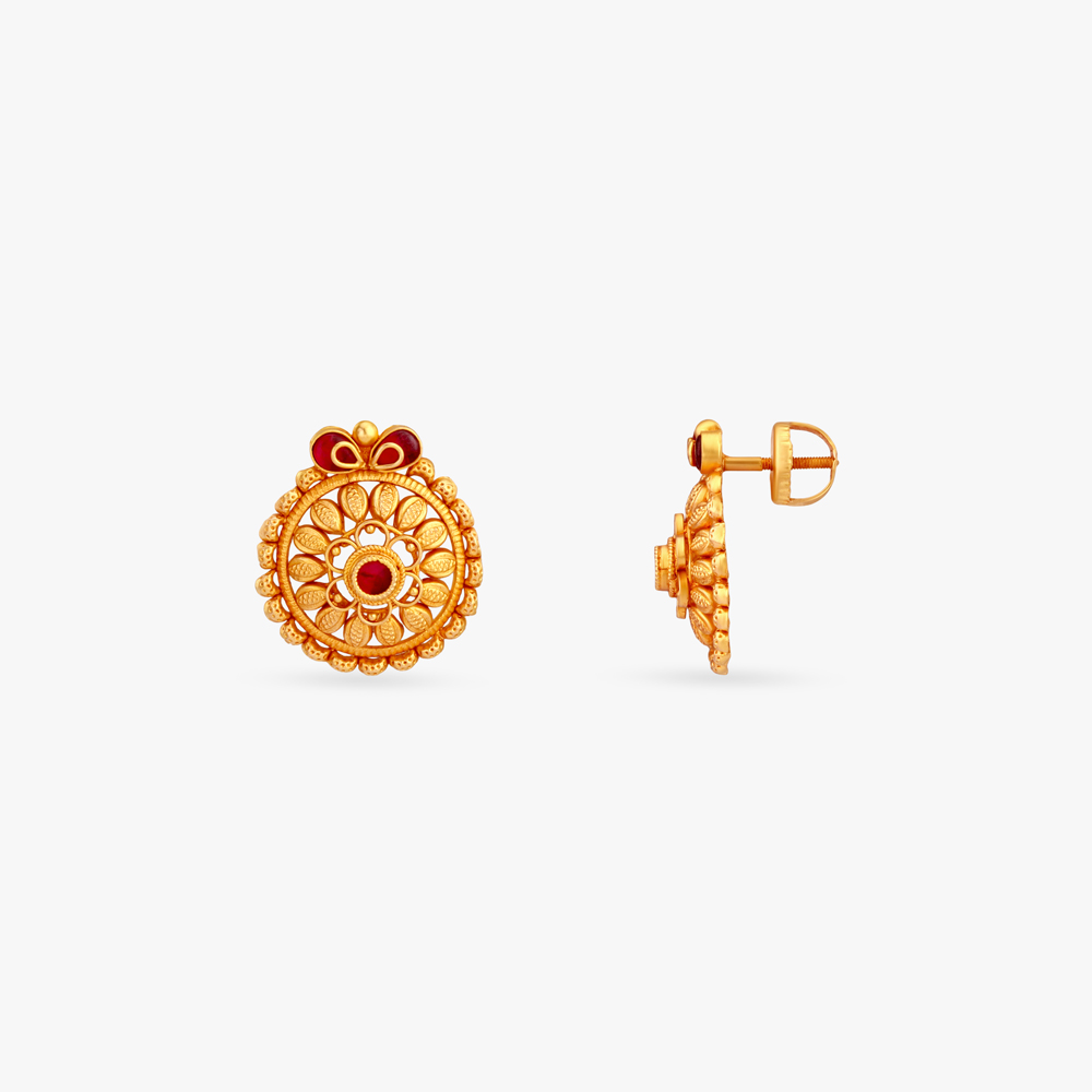 Floral Orbit Gold Necklace Set,,hi-res image number null