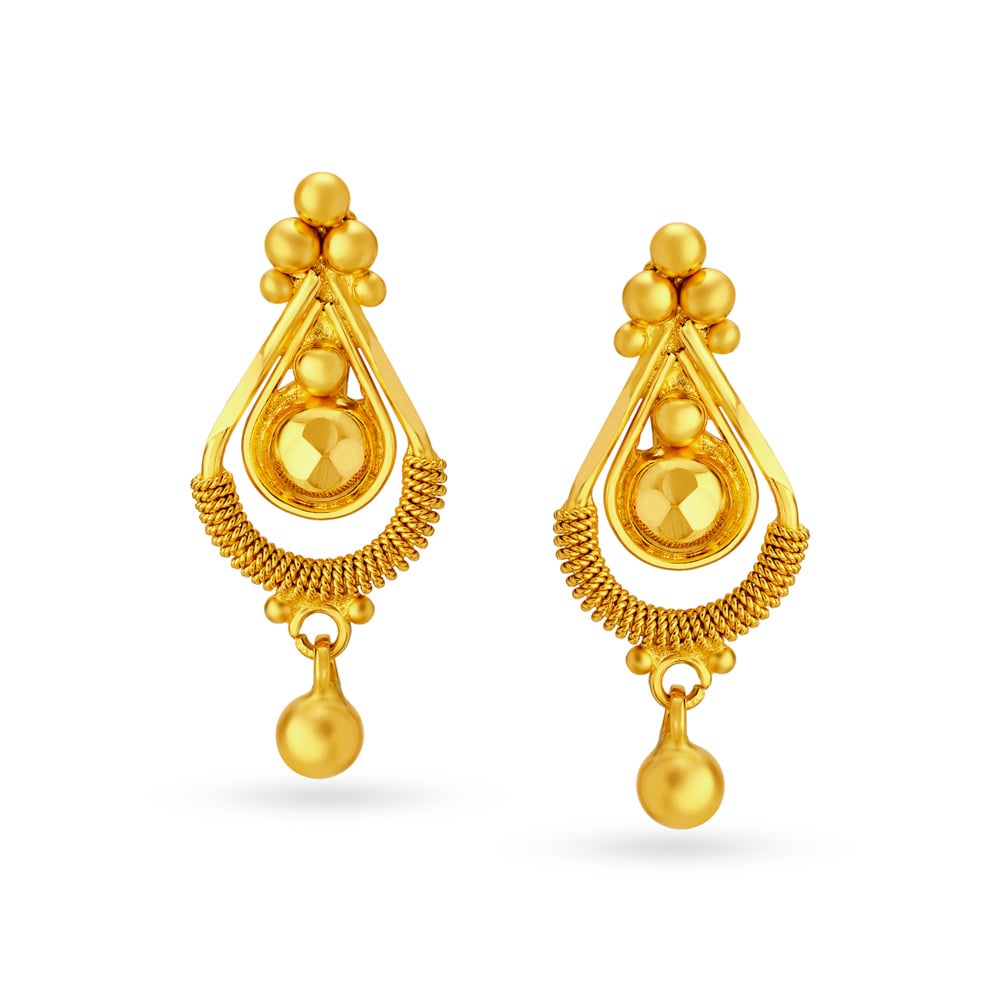 Unique Enchanting Gold Drop Earrings