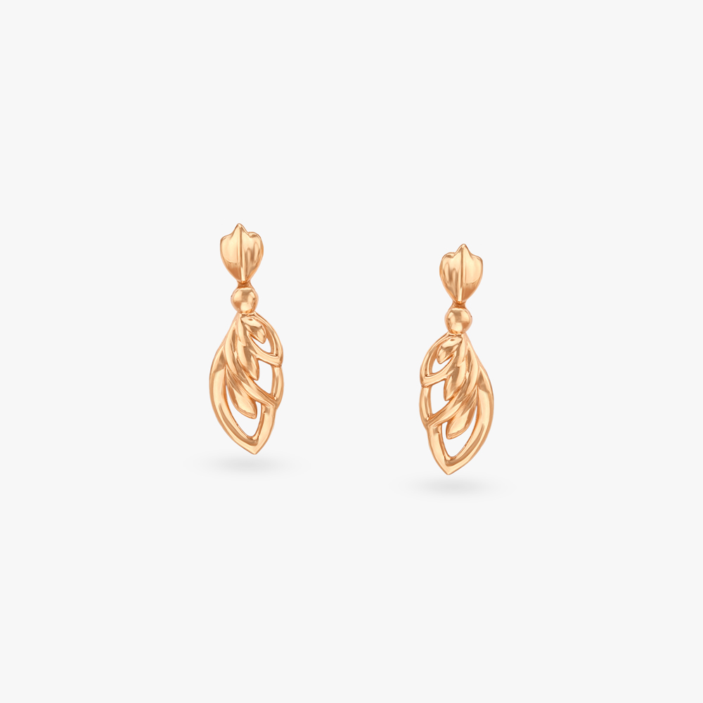 Fluid Petal Gold Pendant and Earring Set,,hi-res image number null