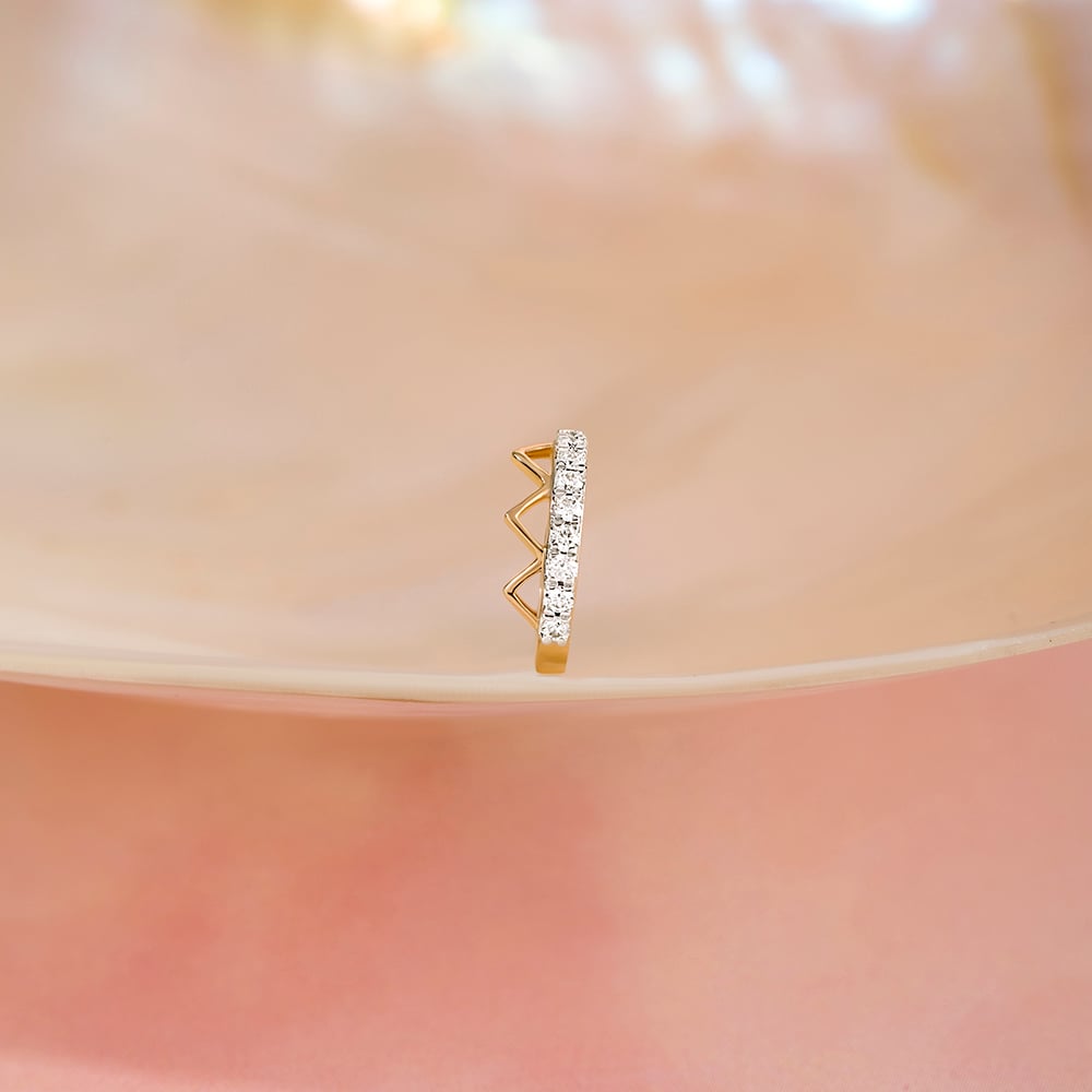 Lippan Delight Gold & Diamond Nose Pin,,hi-res image number null