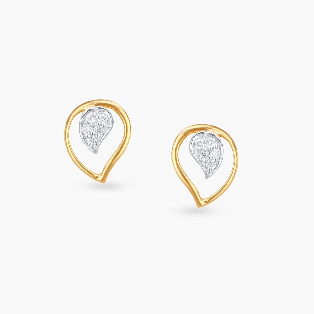 Sleek Teardrop Diamond Stud Earrings for Kids,,hi-res image number null