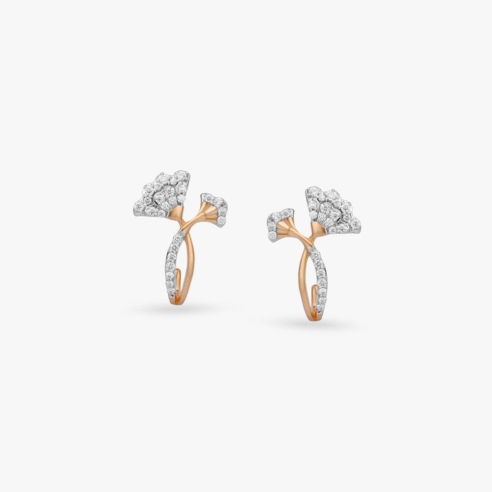 Petal Spark Diamond Stud Earrings,,hi-res image number null