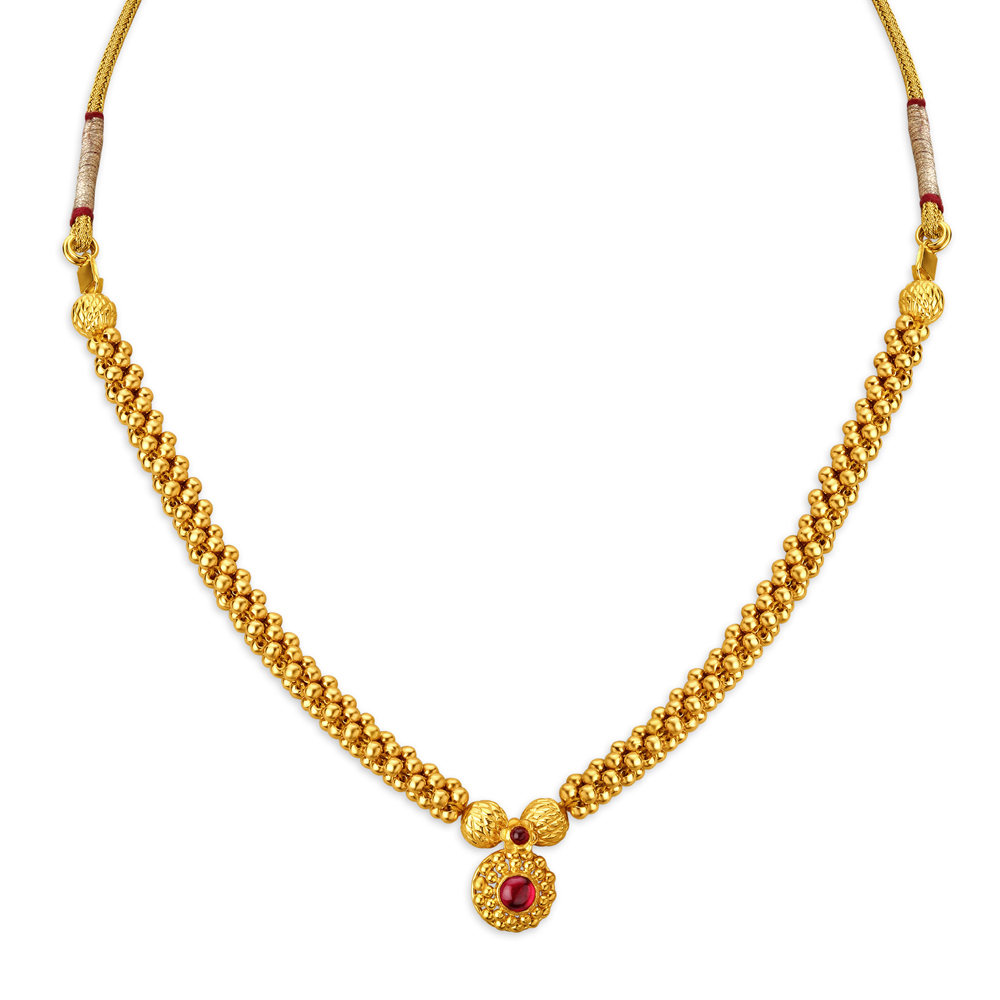 Eclectic Beaded Gold Necklace for the Maharashtrian Bride,,hi-res image number null