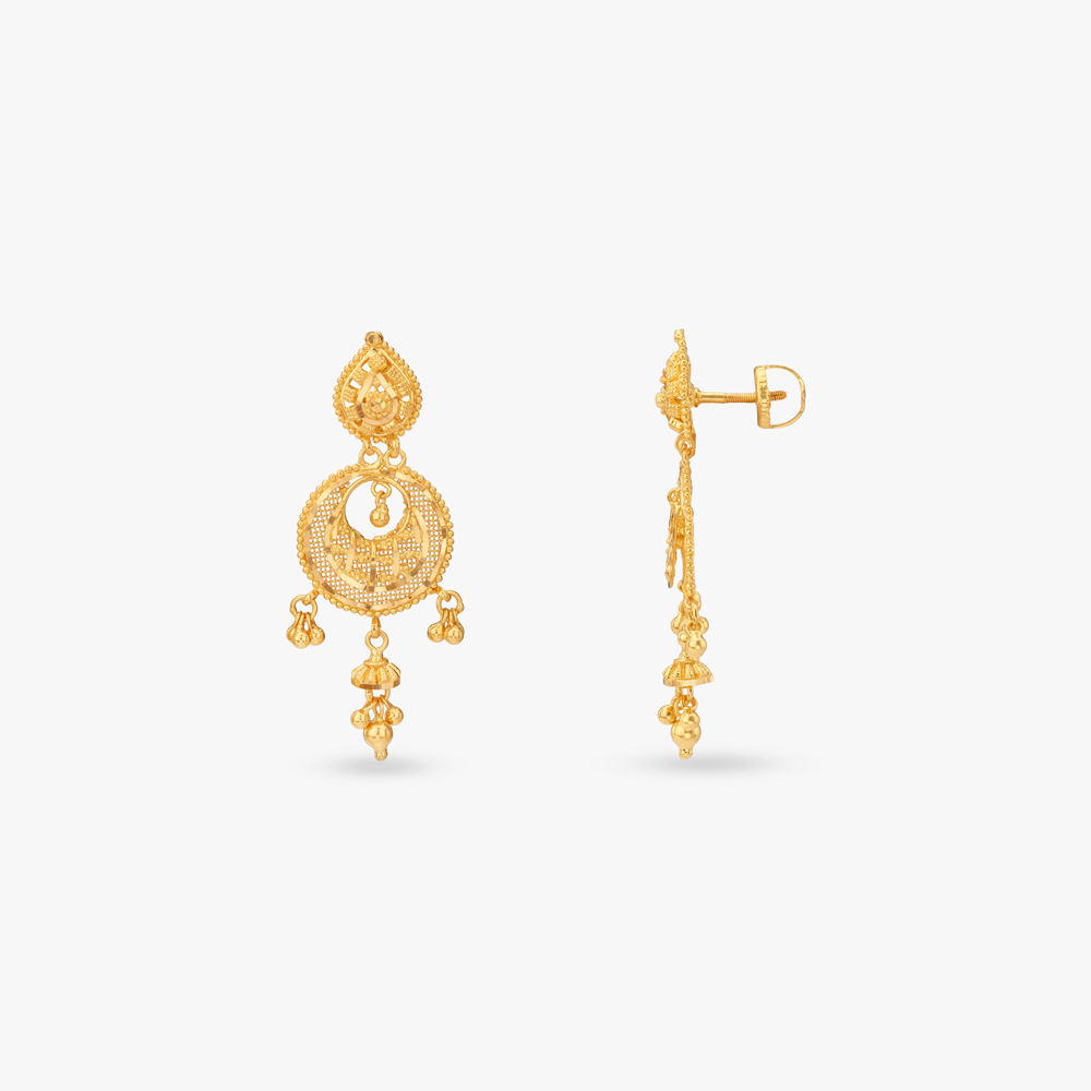 Crescent Harmony Gold Drop Earrings,,hi-res image number null
