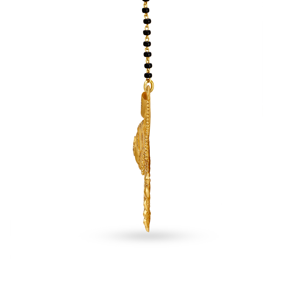 Magnificent Traditional Black Bead and Gold Mangalsutra Pendant,,hi-res image number null