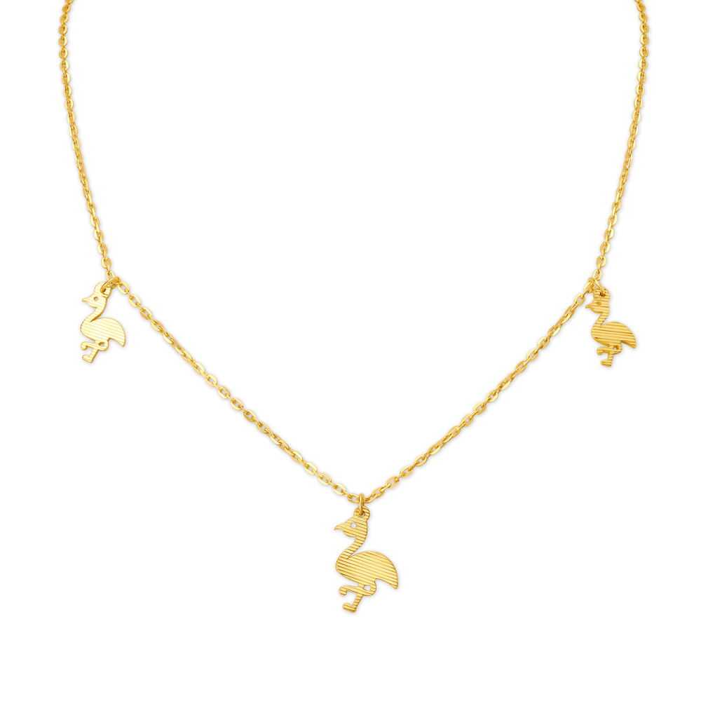 Swan Gold Pendant with Chain For Kids,,hi-res image number null