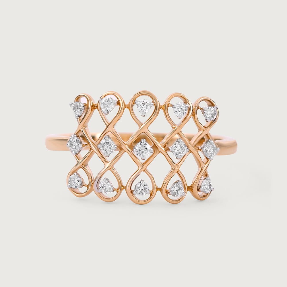 Kollam Vibes Gold and Diamond Finger Ring,,hi-res image number null