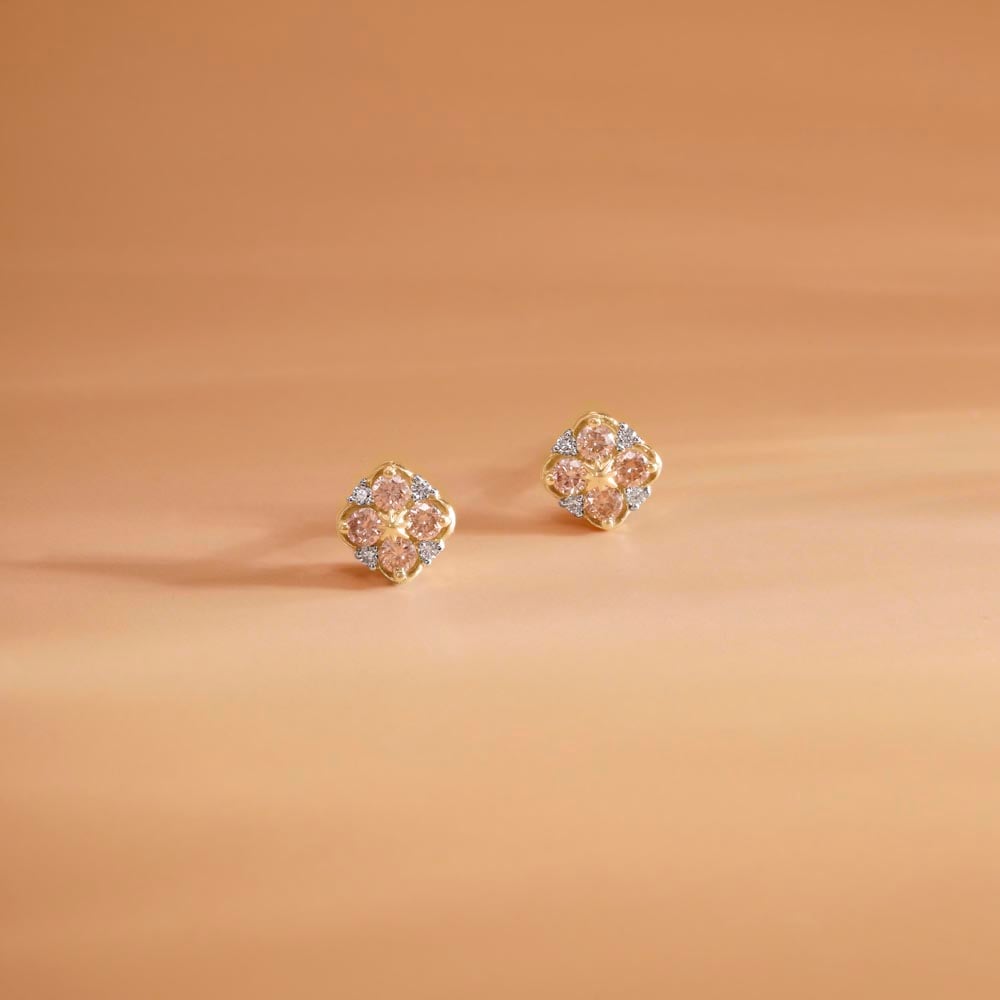 Radiant Petal Diamond Stud Earrings,,hi-res image number null