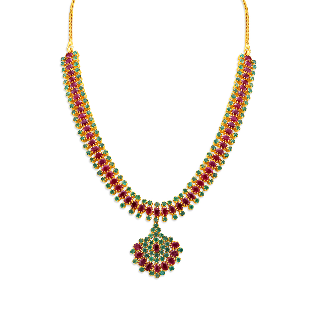 Farah  Emerald and Ruby Necklace,,hi-res image number null