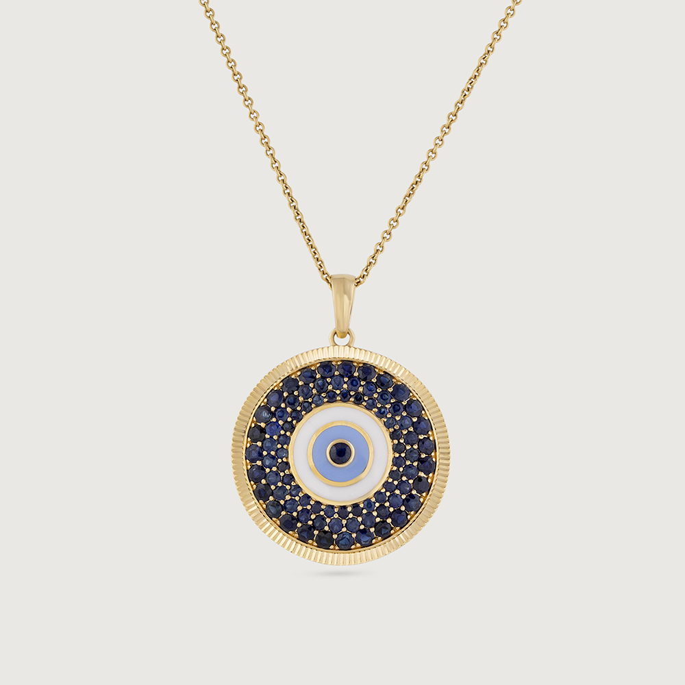 Orb of Protection Evil Eye Gold Pendant,,hi-res image number null